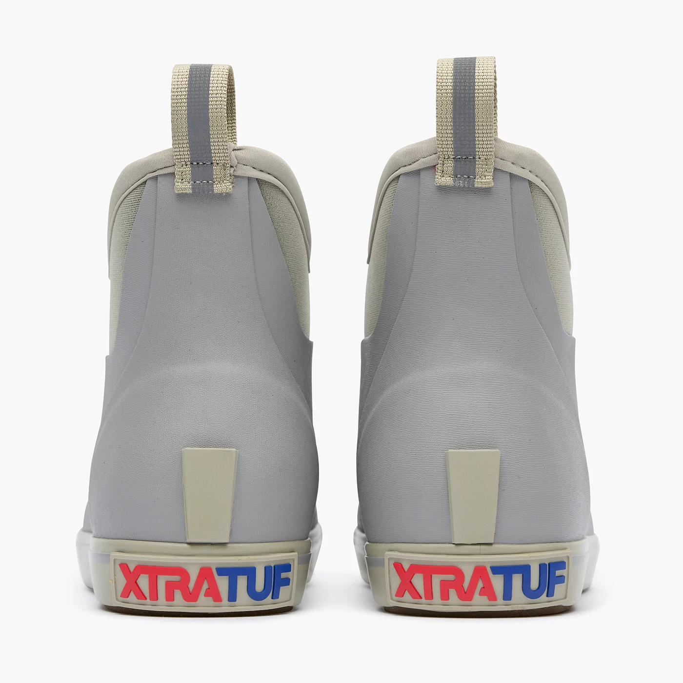Gray Women's Fleece Lined Ankle Deck Boot Pair View.