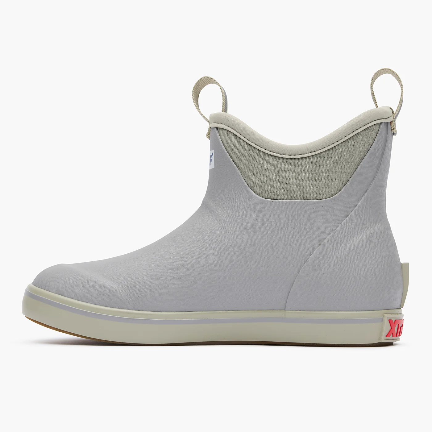 Gray Women's Fleece Lined Ankle Deck Boot Left Profile.