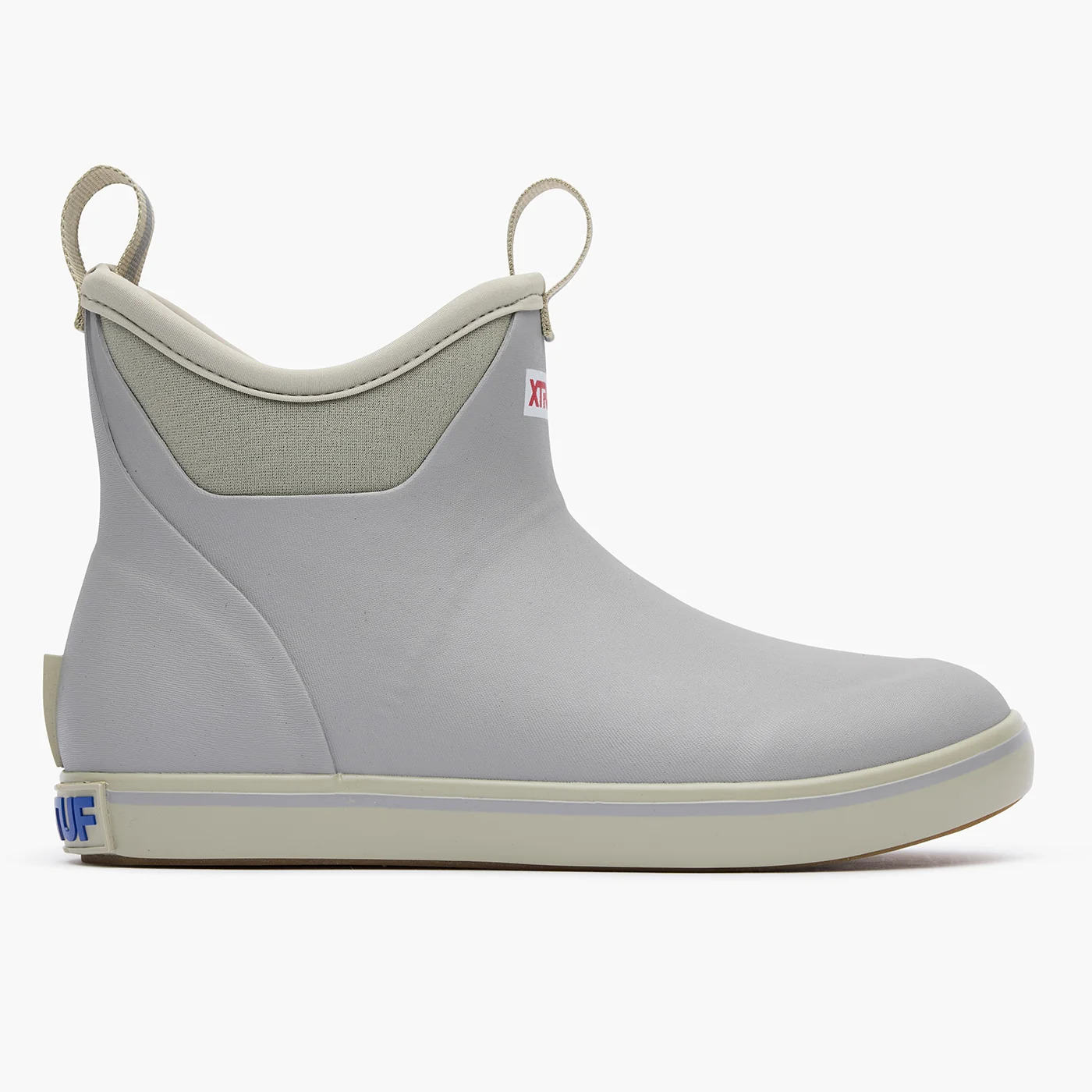 Gray Women's Fleece Lined Ankle Deck Boot Profile.