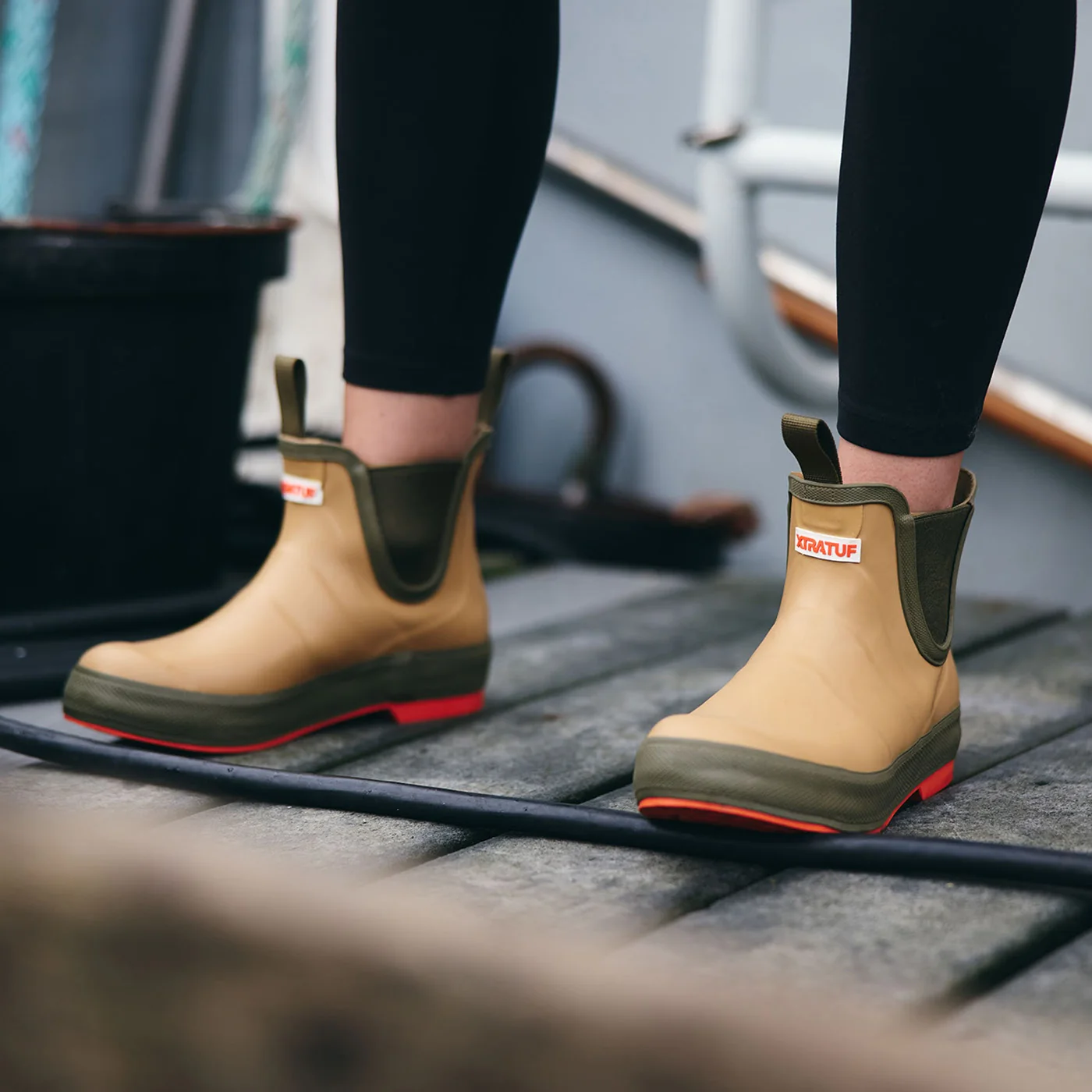 Legacy Marine Women's Legacy Ankle Deck Boot On-Foot View.