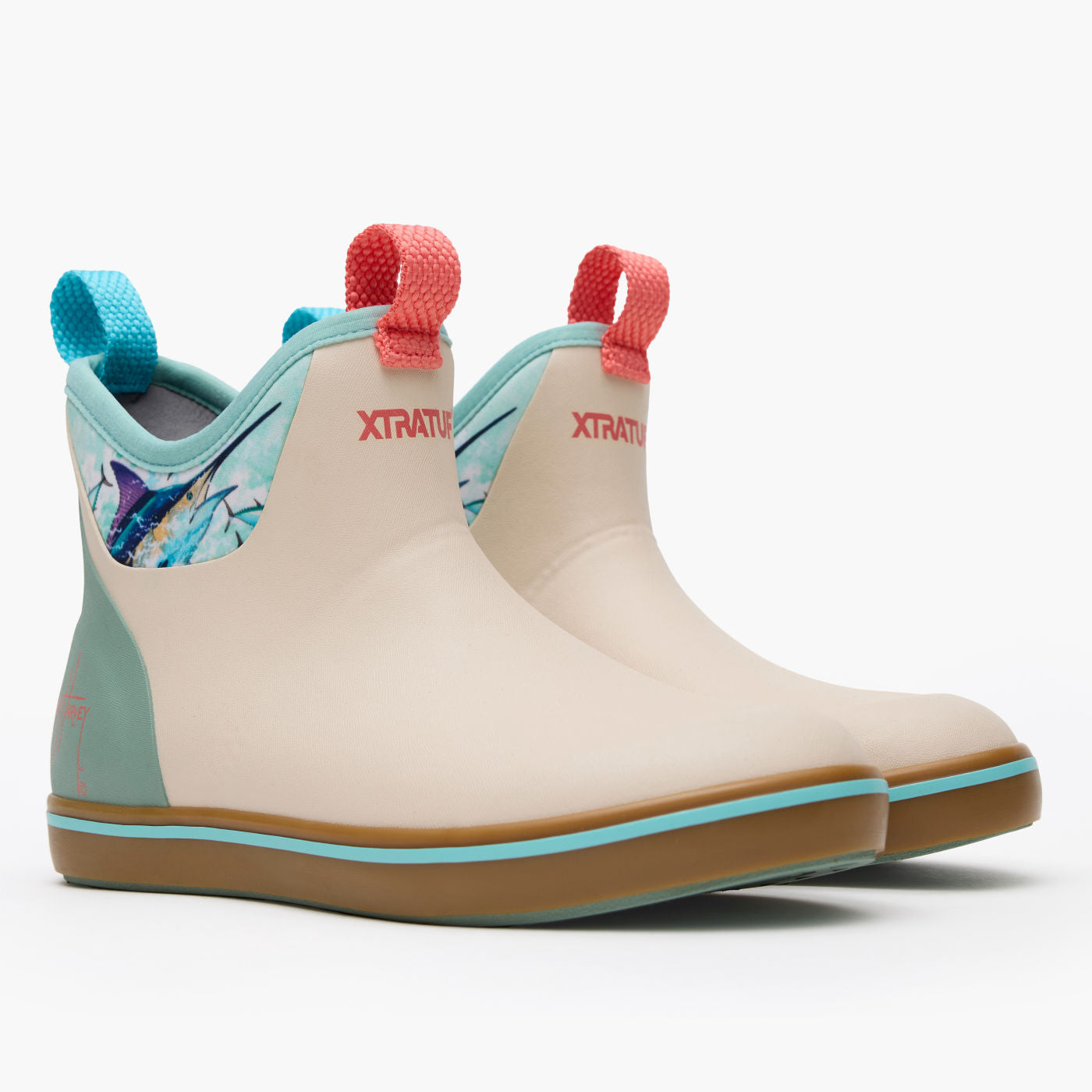 Bone White Marlin Women's Ankle Deck Boot Guy Harvey Alternate View.
