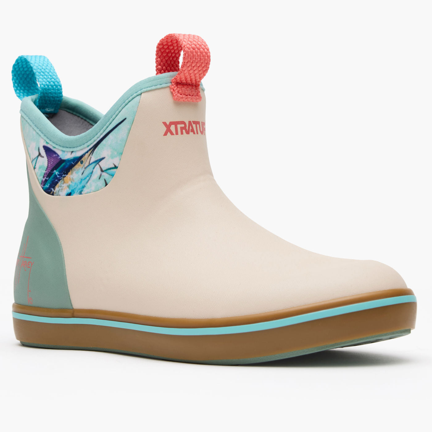 Bone White Marlin Women's Ankle Deck Boot Guy Harvey Main View.