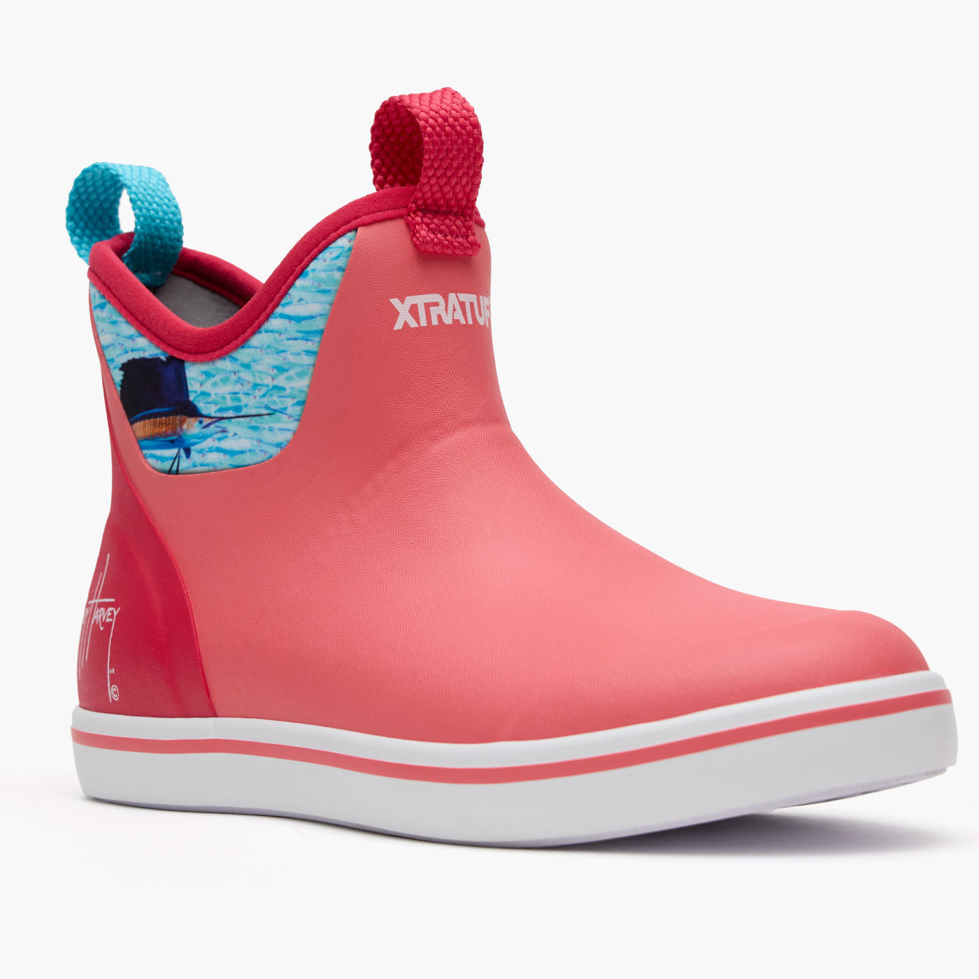 Coral Sailfish Women's Ankle Deck Boot Guy Harvey Main View.
