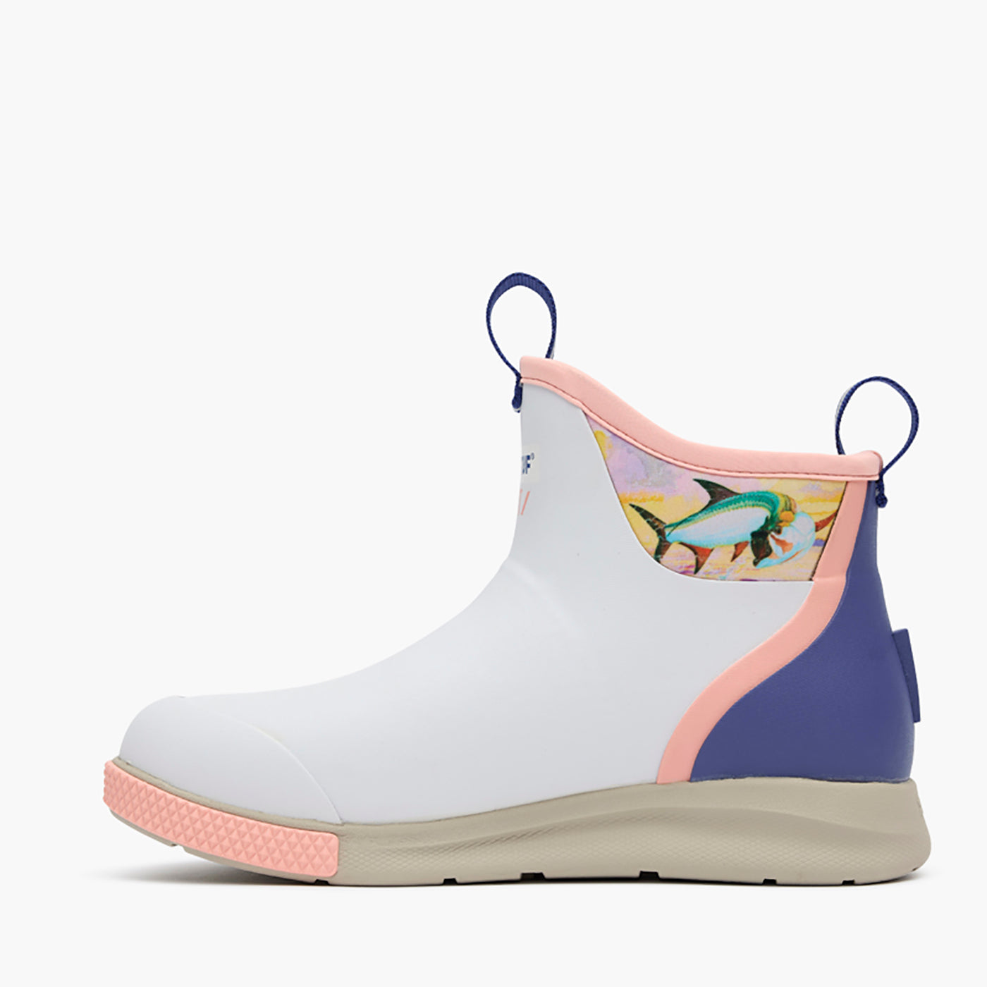 White / Sunset Tarpon Women's Ankle Deck Boot Sport Guy Harvey Profile 2.