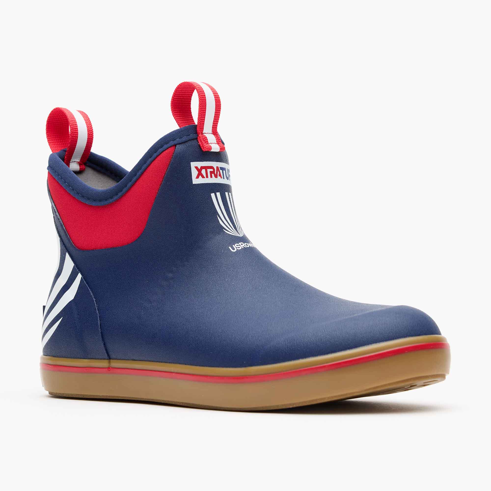 Red / White / Blue Women's Ankle Deck Boot USRowing Edition Main View.