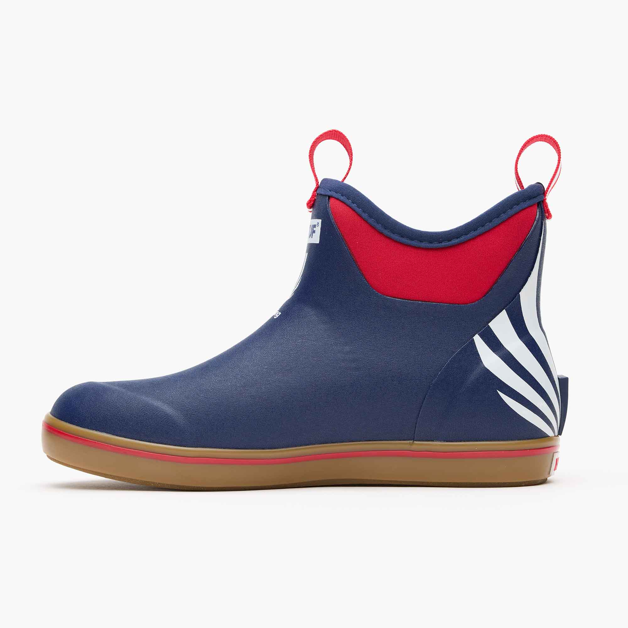 Red / White / Blue Women's Ankle Deck Boot USRowing Edition Profile.