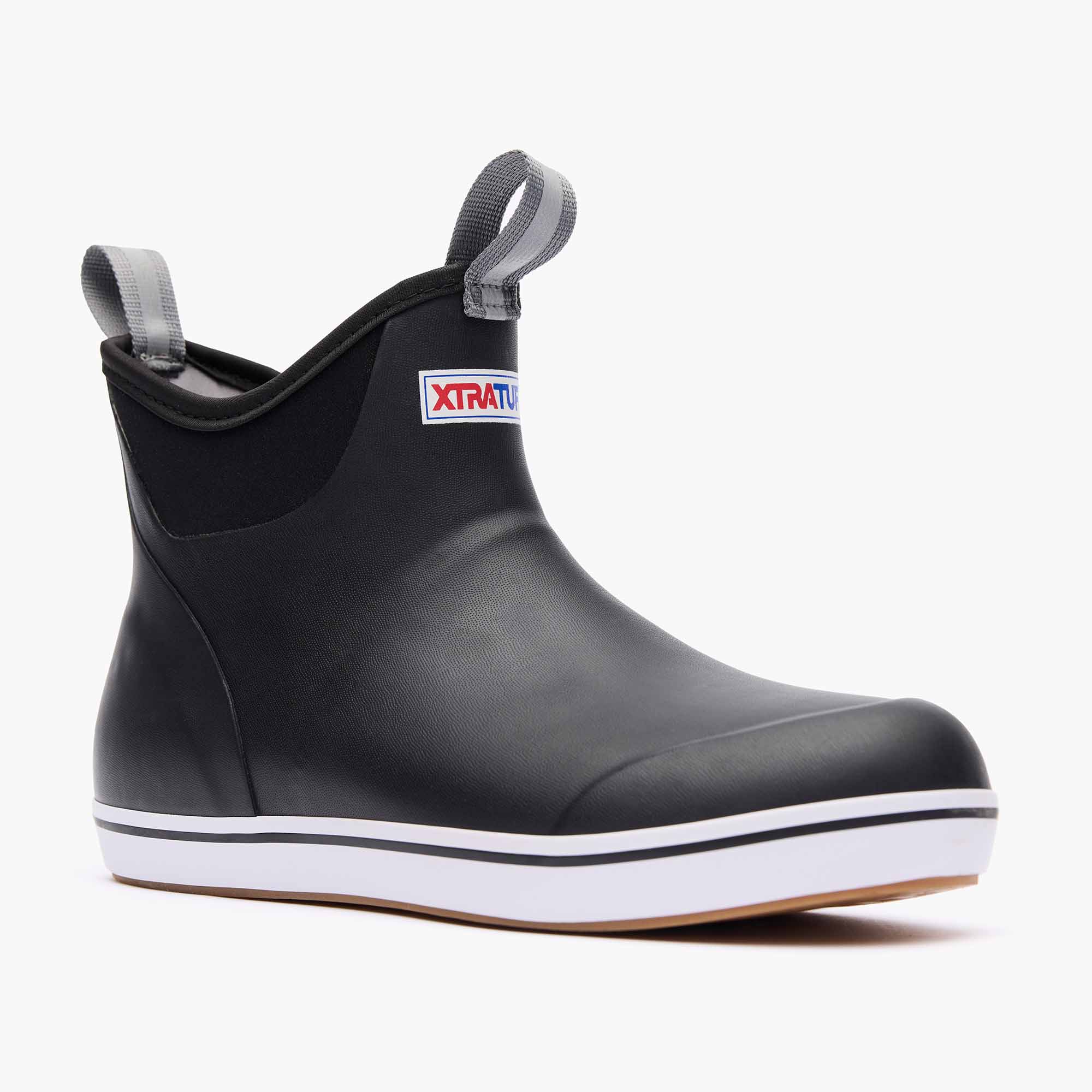 Black Women's Ankle Deck Boot Main View.