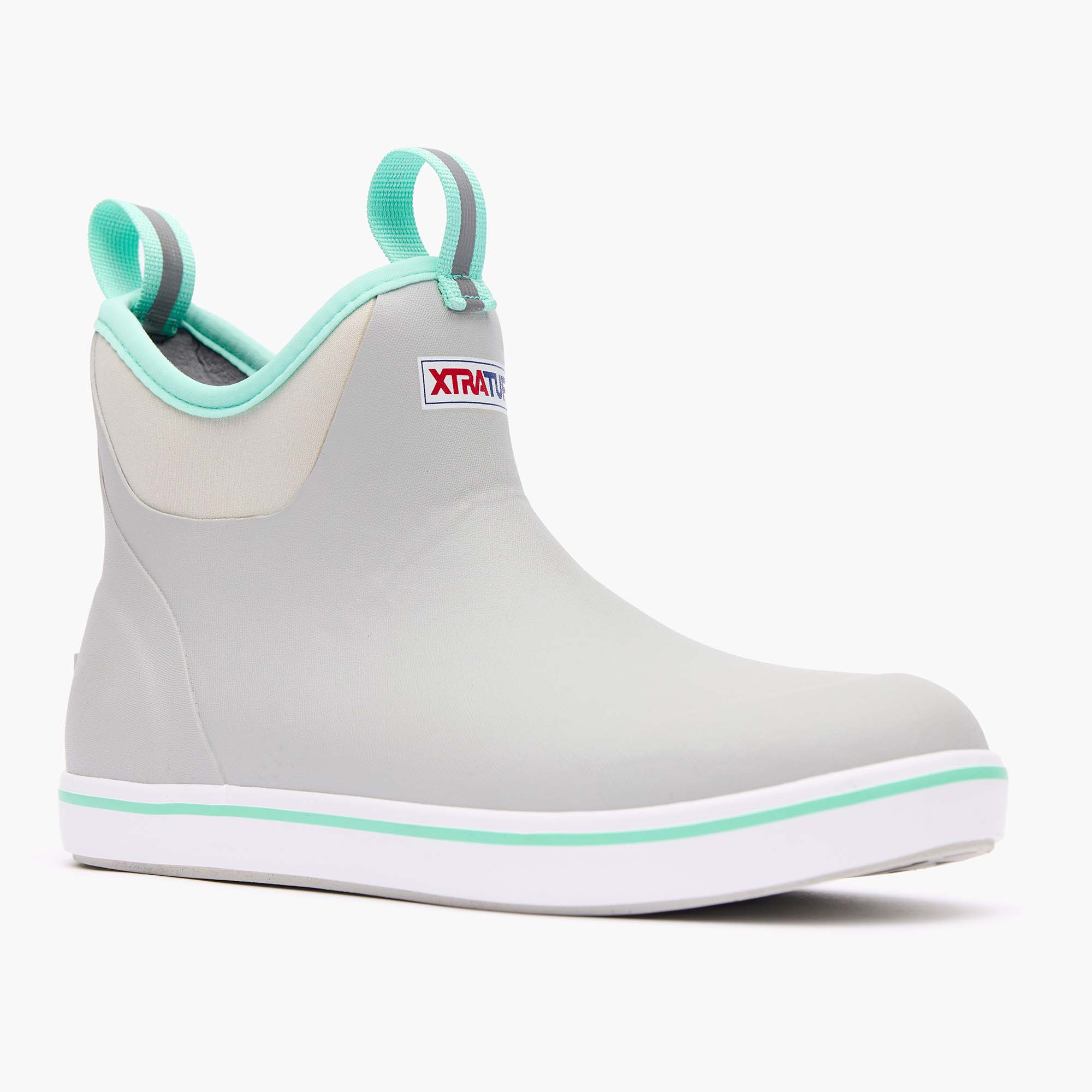 Grey Women's Ankle Deck Boot Main View.