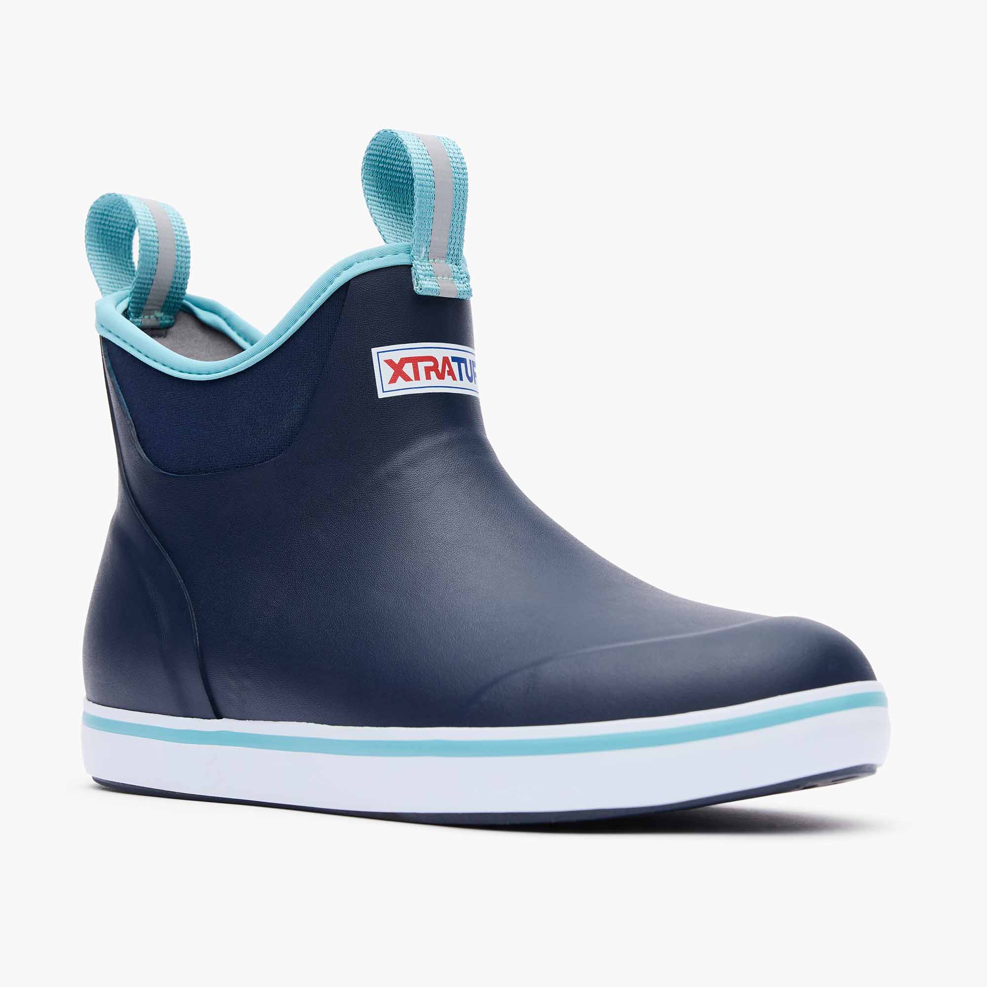 Navy Women's Ankle Deck Boot Main View.