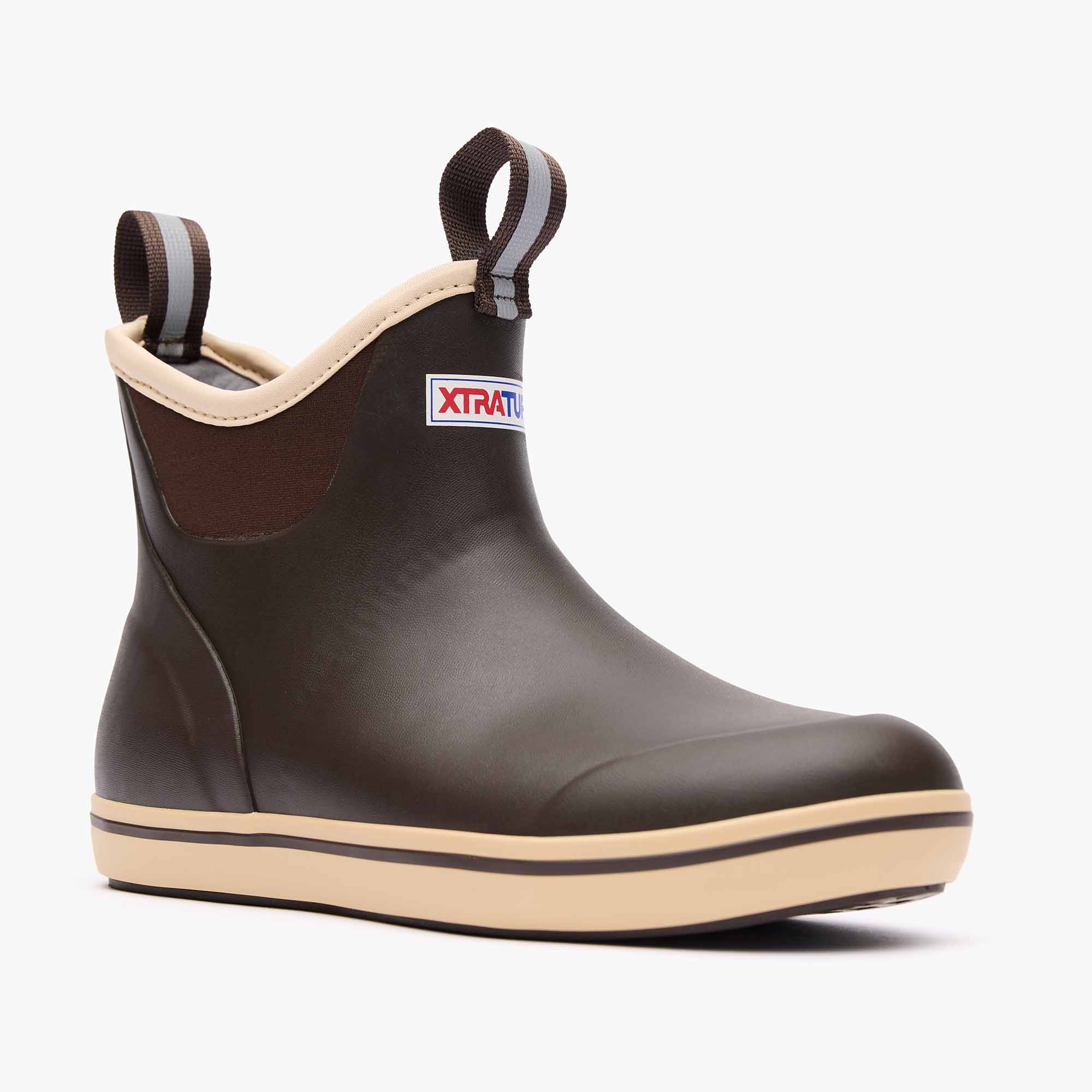 Brown Women's Ankle Deck Boot Main View.