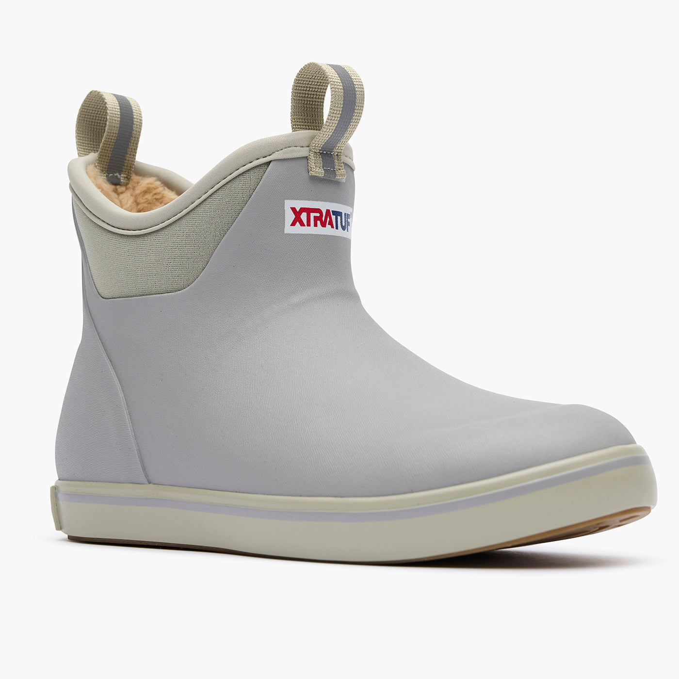 Gray Women's Fleece Lined Ankle Deck Boot Main View.