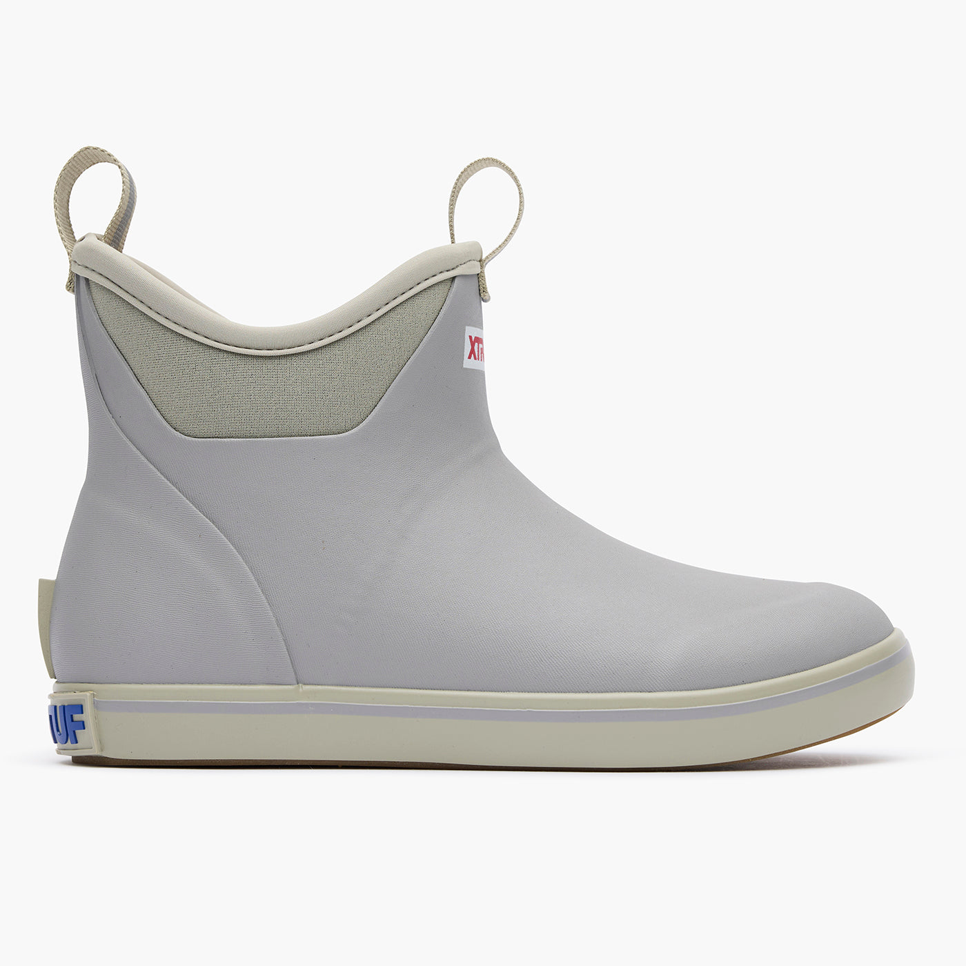 Gray Women's Fleece Lined Ankle Deck Boot Profile.