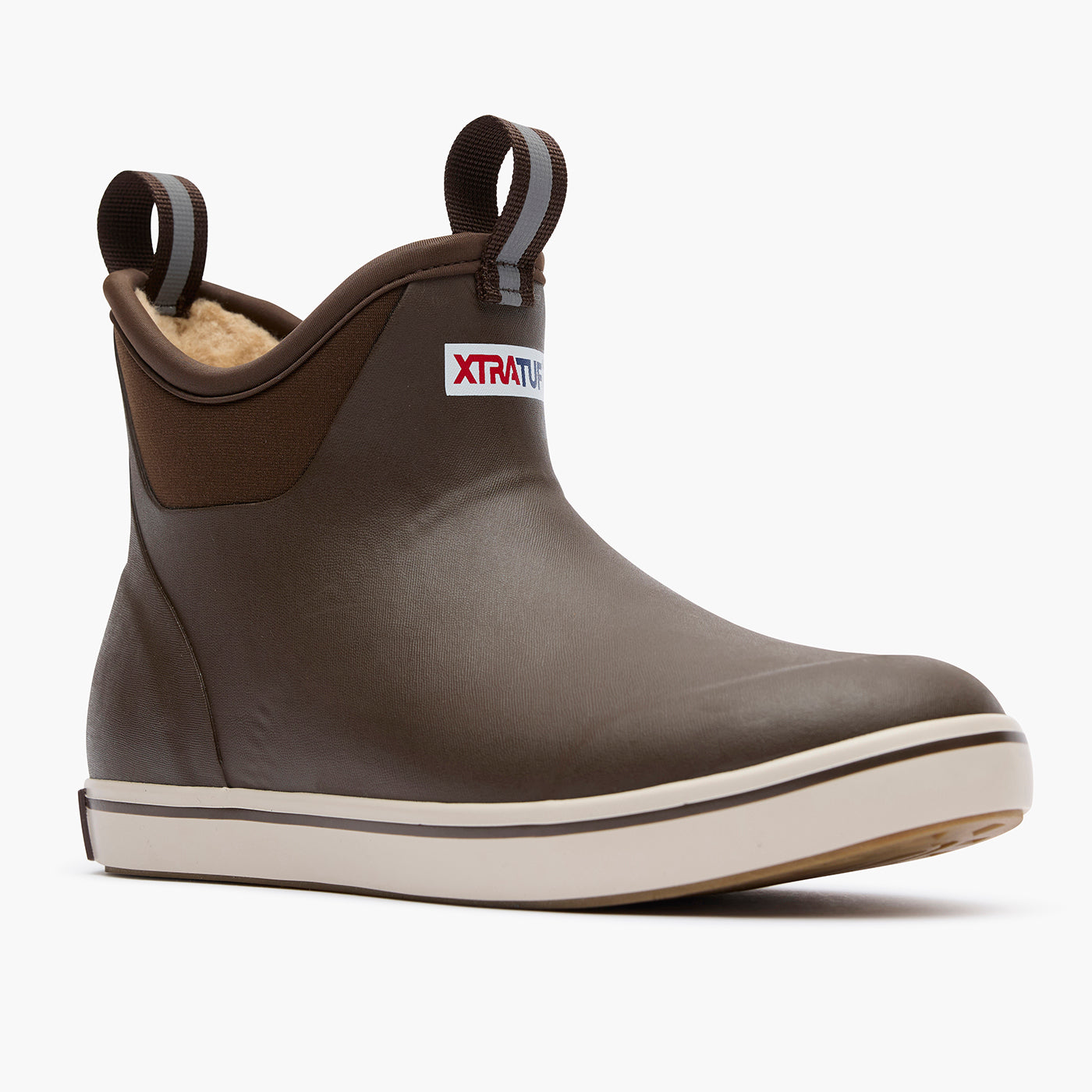 Brown Women's Fleece Lined Ankle Deck Boot Main View.